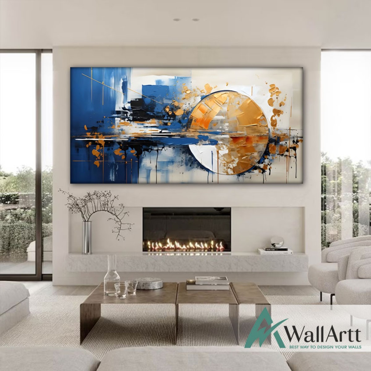 Abstract Orange Earth 3d Heavy Textured Partial Oil Painting